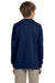 Jerzees 29BL Youth Dri-Power Moisture Wicking Long Sleeve Crewneck T-Shirt Navy Blue Back