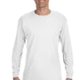 Jerzees Mens Dri-Power Moisture Wicking Long Sleeve Crewneck T-Shirt - White