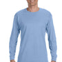 Jerzees Mens Dri-Power Moisture Wicking Long Sleeve Crewneck T-Shirt - Light Blue