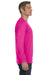 Jerzees 29L Mens Dri-Power Moisture Wicking Long Sleeve Crewneck T-Shirt Cyber Pink Side