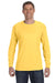 Jerzees 29L Mens Dri-Power Moisture Wicking Long Sleeve Crewneck T-Shirt Island Yellow Front