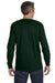 Jerzees 29L Mens Dri-Power Moisture Wicking Long Sleeve Crewneck T-Shirt Forest Green Back