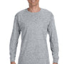 Jerzees Mens Dri-Power Moisture Wicking Long Sleeve Crewneck T-Shirt - Oxford Grey