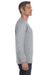Jerzees 29L Mens Dri-Power Moisture Wicking Long Sleeve Crewneck T-Shirt Oxford Grey Side