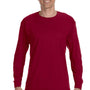 Jerzees Mens Dri-Power Moisture Wicking Long Sleeve Crewneck T-Shirt - Cardinal Red