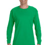 Jerzees Mens Dri-Power Moisture Wicking Long Sleeve Crewneck T-Shirt - Kelly Green