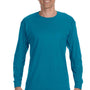 Jerzees Mens Dri-Power Moisture Wicking Long Sleeve Crewneck T-Shirt - California Blue