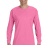 Jerzees Mens Dri-Power Moisture Wicking Long Sleeve Crewneck T-Shirt - Neon Pink