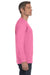 Jerzees 29L Mens Dri-Power Moisture Wicking Long Sleeve Crewneck T-Shirt Neon Pink Side