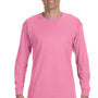 Jerzees Mens Dri-Power Moisture Wicking Long Sleeve Crewneck T-Shirt - Azalea Pink
