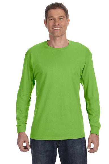 Jerzees 29L Mens Dri-Power Moisture Wicking Long Sleeve Crewneck T-Shirt Kiwi Green Front