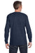 Jerzees 29L Mens Dri-Power Moisture Wicking Long Sleeve Crewneck T-Shirt Heather Navy Blue Back