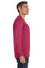 Jerzees 29L Mens Dri-Power Moisture Wicking Long Sleeve Crewneck T-Shirt Heather Red Side