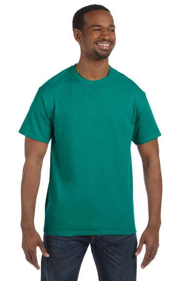 Jerzees 29M Mens Dri-Power Moisture Wicking Short Sleeve Crewneck T-Shirt Jade Green Front