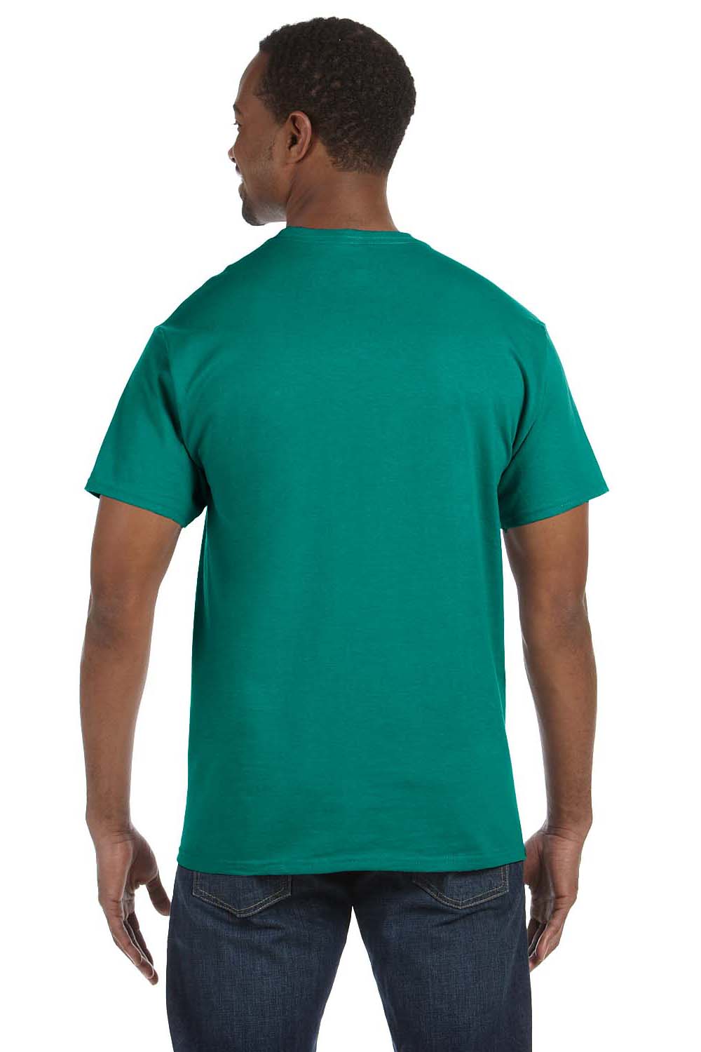 Jerzees 29M Mens Dri-Power Moisture Wicking Short Sleeve Crewneck T-Shirt Jade Green Back