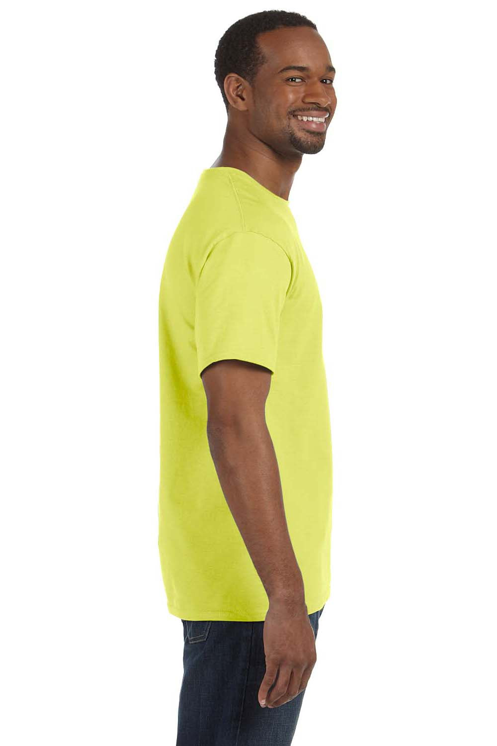 Jerzees 29M Mens Dri-Power Moisture Wicking Short Sleeve Crewneck T-Shirt Safety Green Side