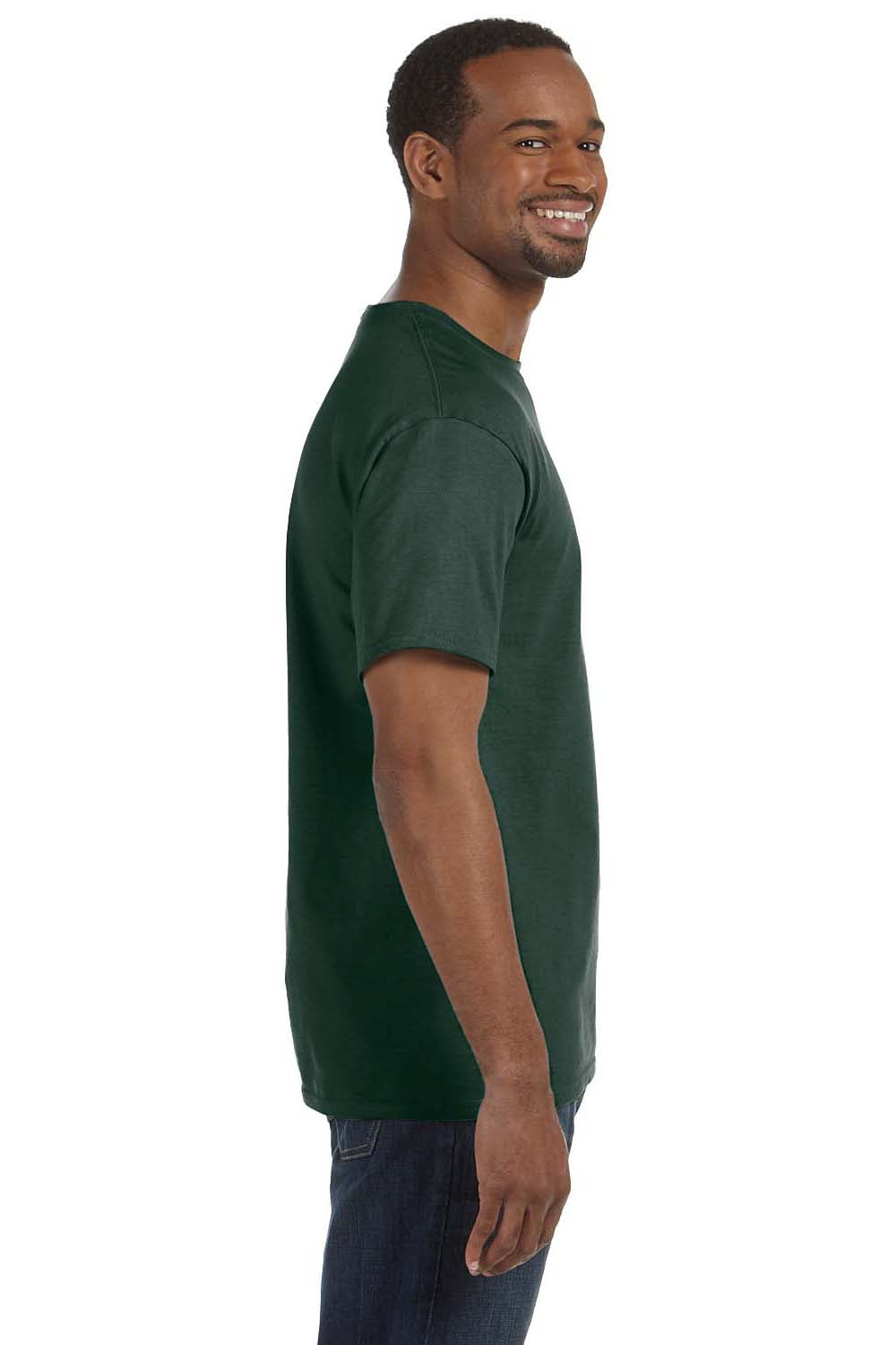 Jerzees 29M Mens Dri-Power Moisture Wicking Short Sleeve Crewneck T-Shirt Forest Green Side