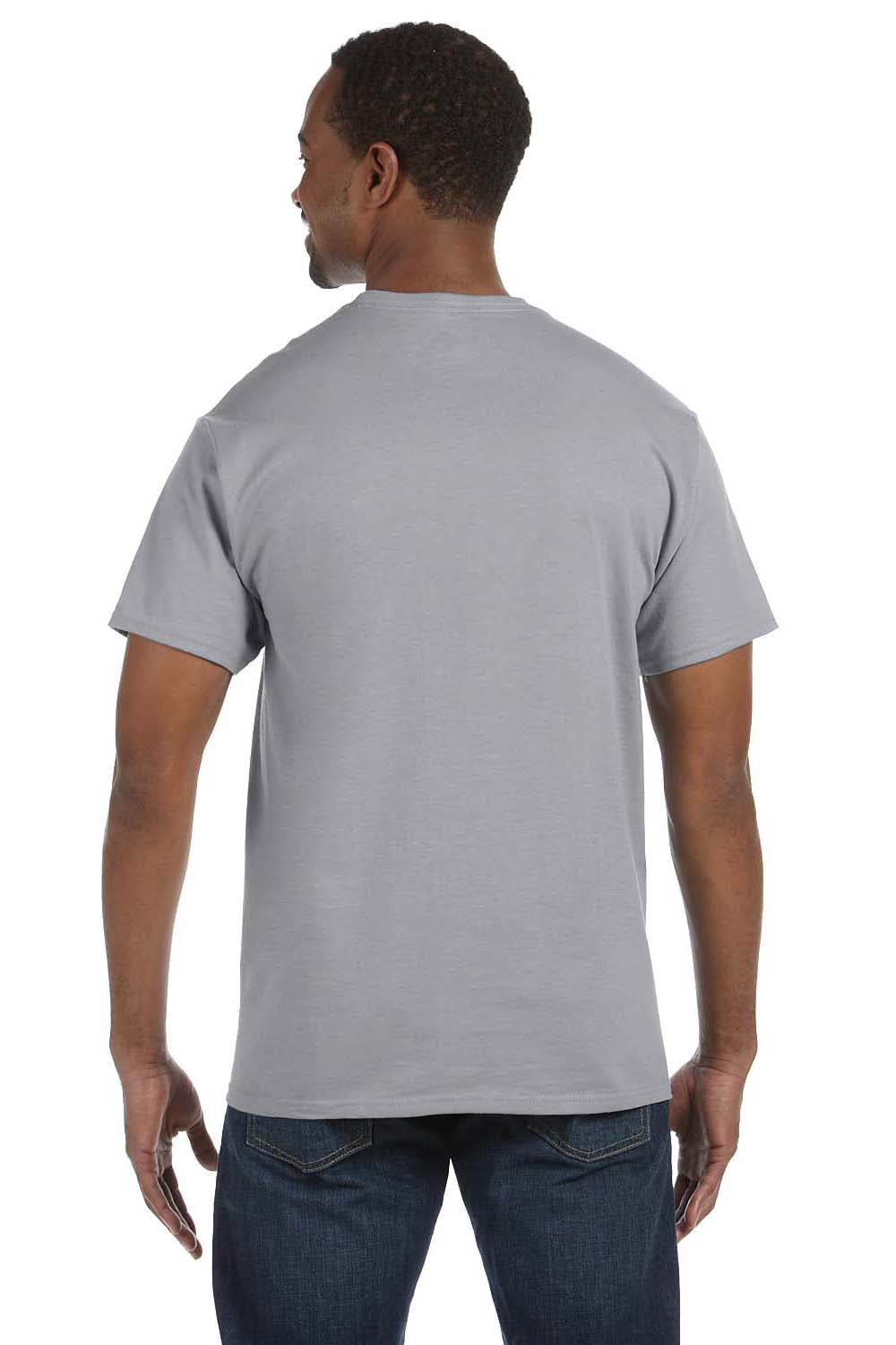Jerzees 29M Mens Dri-Power Moisture Wicking Short Sleeve Crewneck T-Shirt Oxford Grey Back