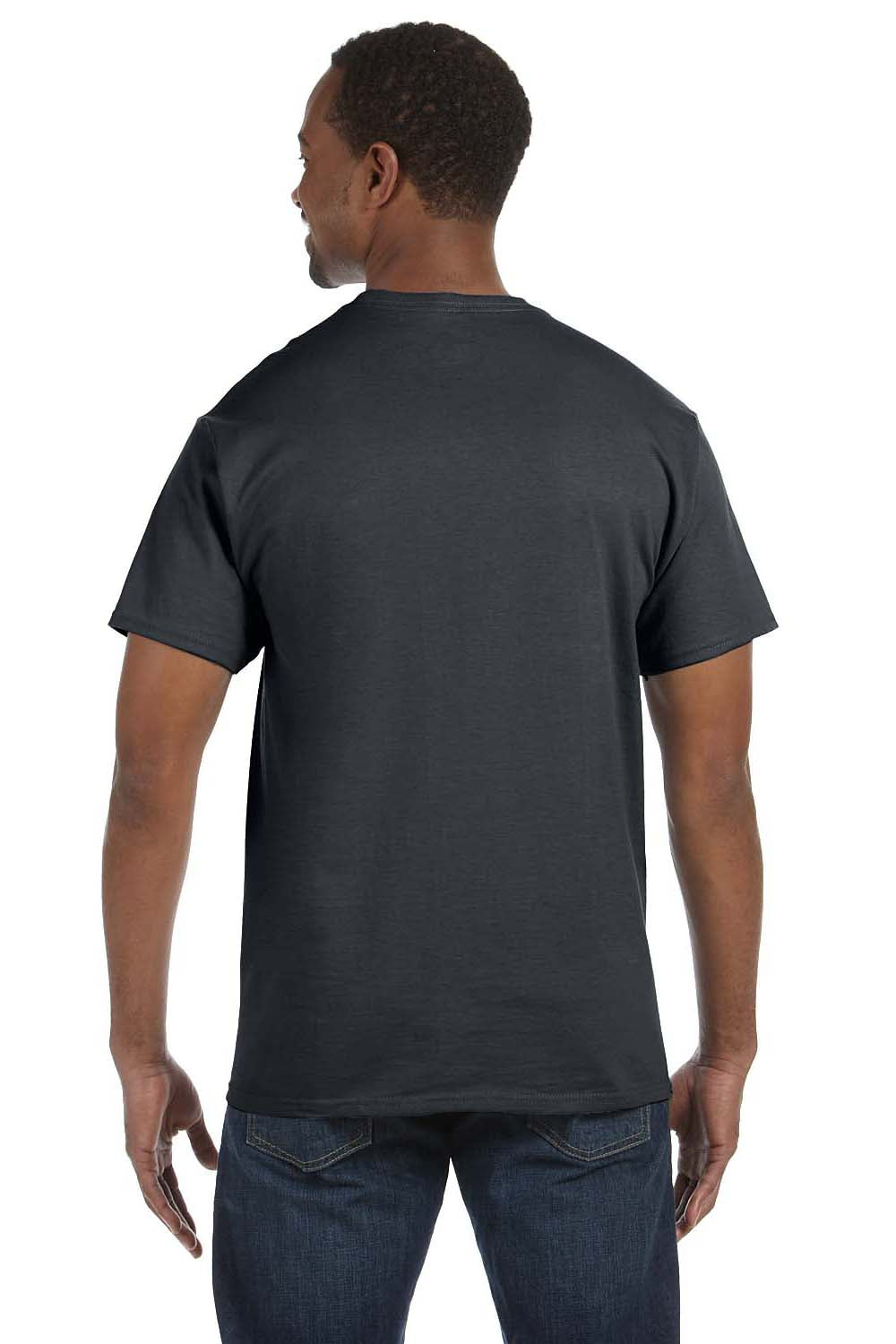Jerzees 29M Mens Dri-Power Moisture Wicking Short Sleeve Crewneck T-Shirt Charcoal Grey Back
