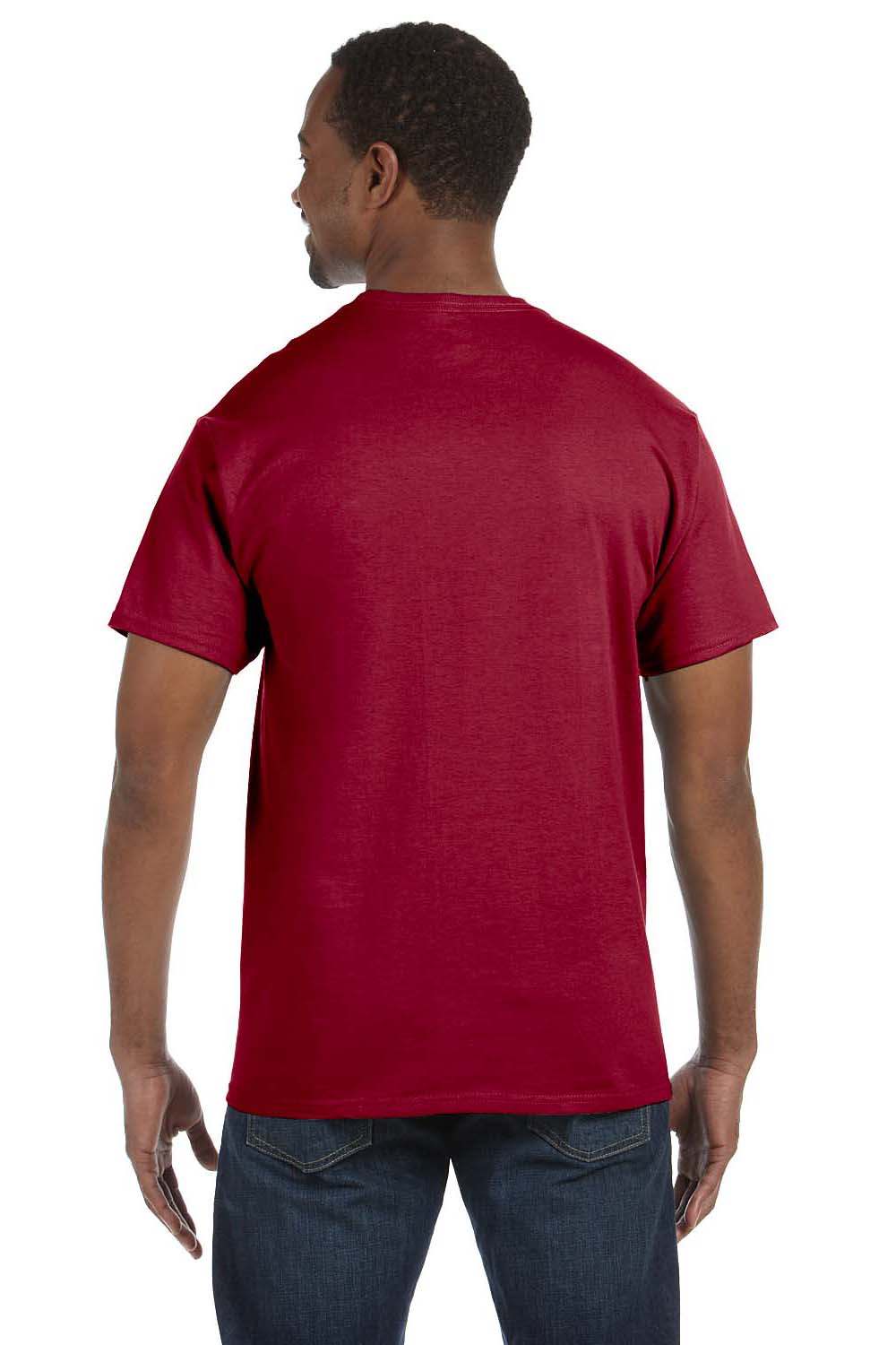 Jerzees 29M Mens Dri-Power Moisture Wicking Short Sleeve Crewneck T-Shirt Cardinal Red Back