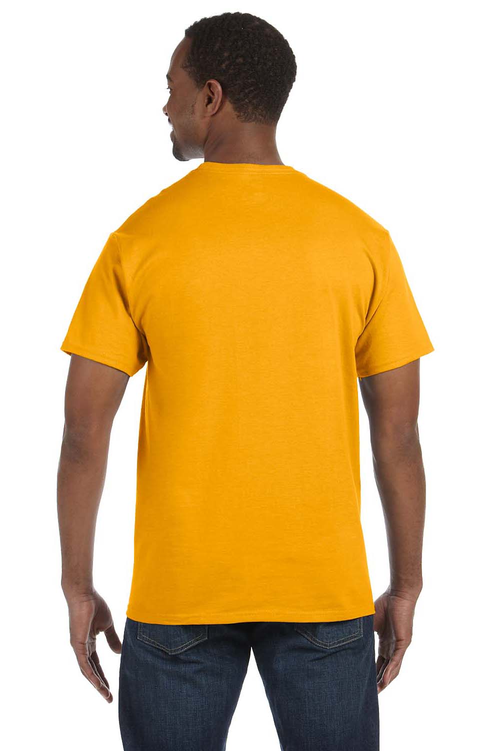 Jerzees 29M Mens Dri-Power Moisture Wicking Short Sleeve Crewneck T-Shirt Gold Back