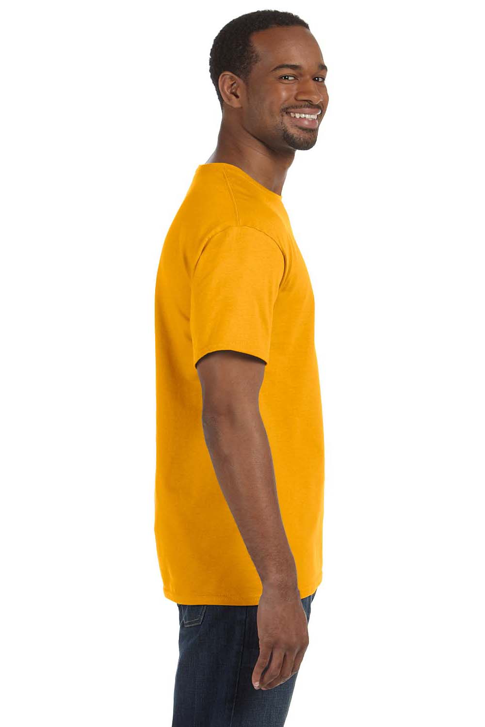 Jerzees 29M Mens Dri-Power Moisture Wicking Short Sleeve Crewneck T-Shirt Gold Side