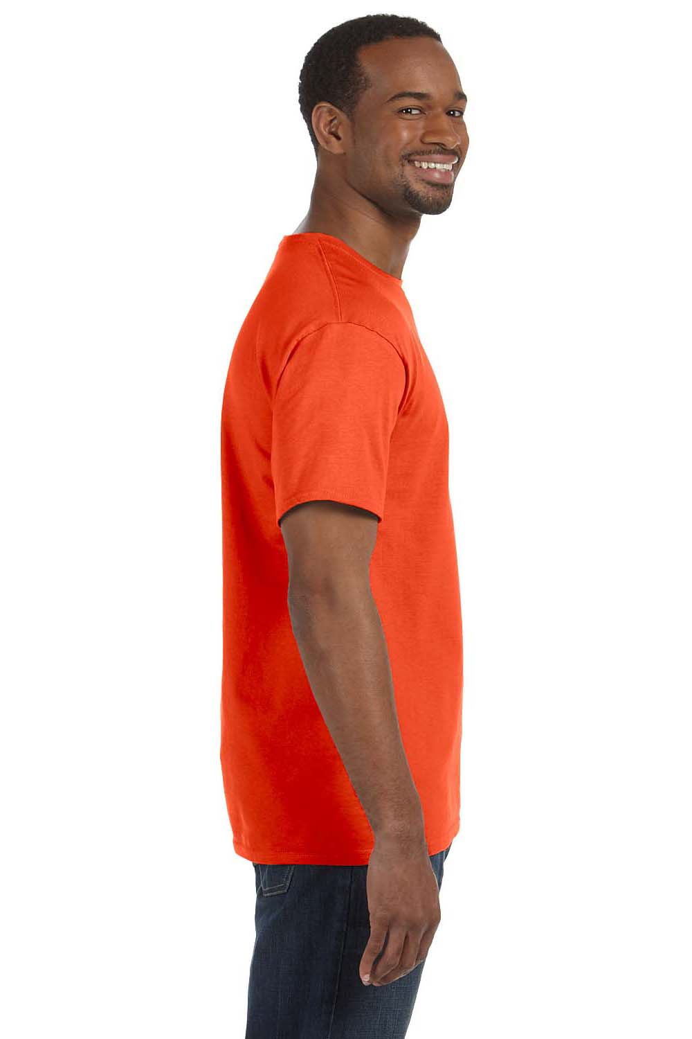 Jerzees 29M Mens Dri-Power Moisture Wicking Short Sleeve Crewneck T-Shirt Burnt Orange Side