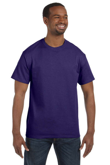 Jerzees 29M Mens Dri-Power Moisture Wicking Short Sleeve Crewneck T-Shirt Purple Front