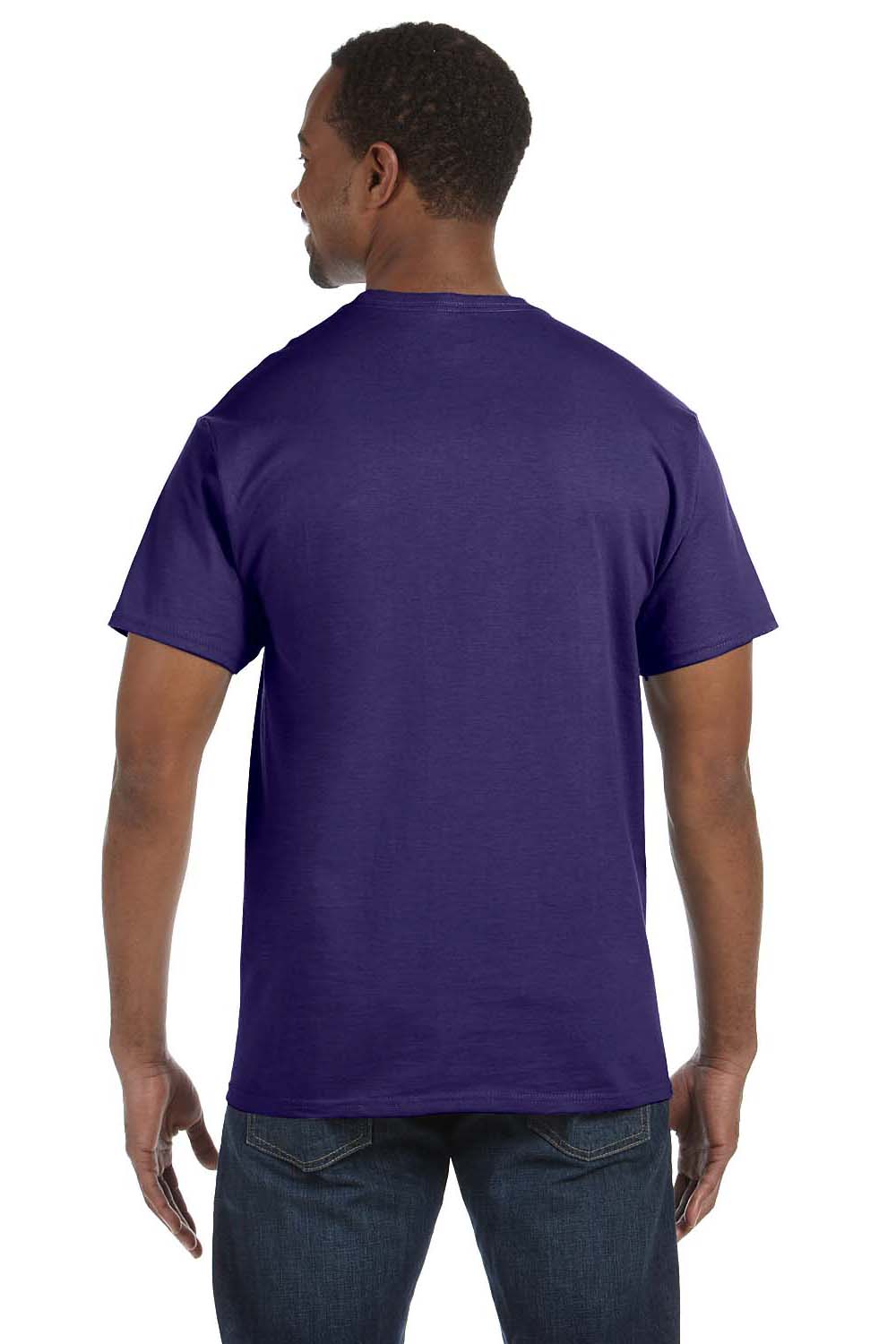 Jerzees 29M Mens Dri-Power Moisture Wicking Short Sleeve Crewneck T-Shirt Purple Back