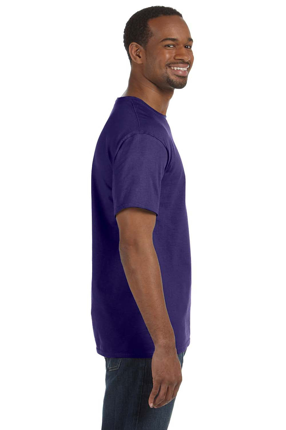 Jerzees 29M Mens Dri-Power Moisture Wicking Short Sleeve Crewneck T-Shirt Purple Side