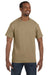 Jerzees 29M Mens Dri-Power Moisture Wicking Short Sleeve Crewneck T-Shirt Khaki Brown Front
