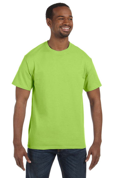 Jerzees 29M Mens Dri-Power Moisture Wicking Short Sleeve Crewneck T-Shirt Neon Green Front