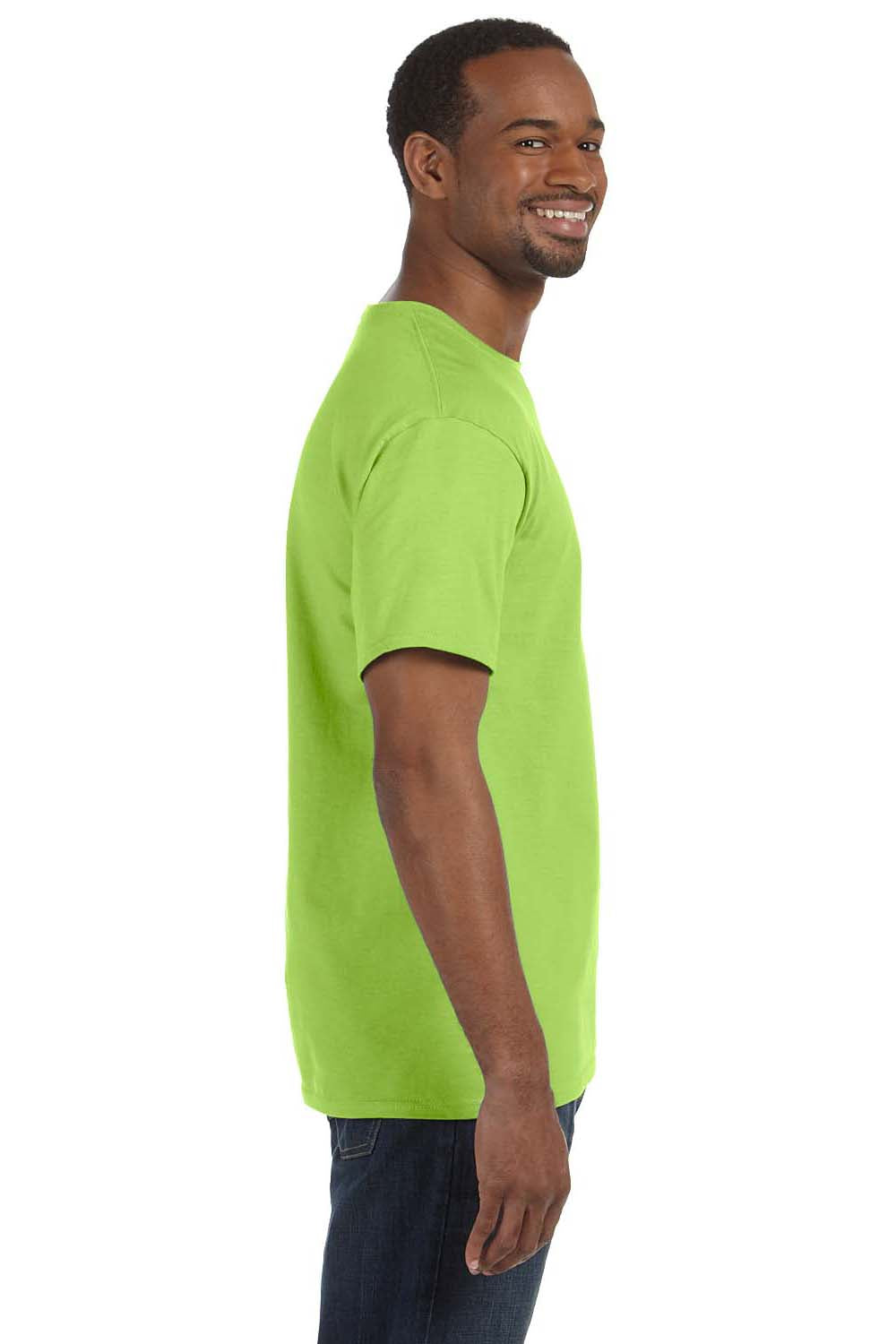 Jerzees 29M Mens Dri-Power Moisture Wicking Short Sleeve Crewneck T-Shirt Neon Green Side