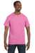 Jerzees 29M Mens Dri-Power Moisture Wicking Short Sleeve Crewneck T-Shirt Azalea Pink Front