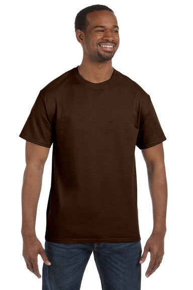 Jerzees 29M Mens Dri-Power Moisture Wicking Short Sleeve Crewneck T-Shirt Chocolate Brown Front