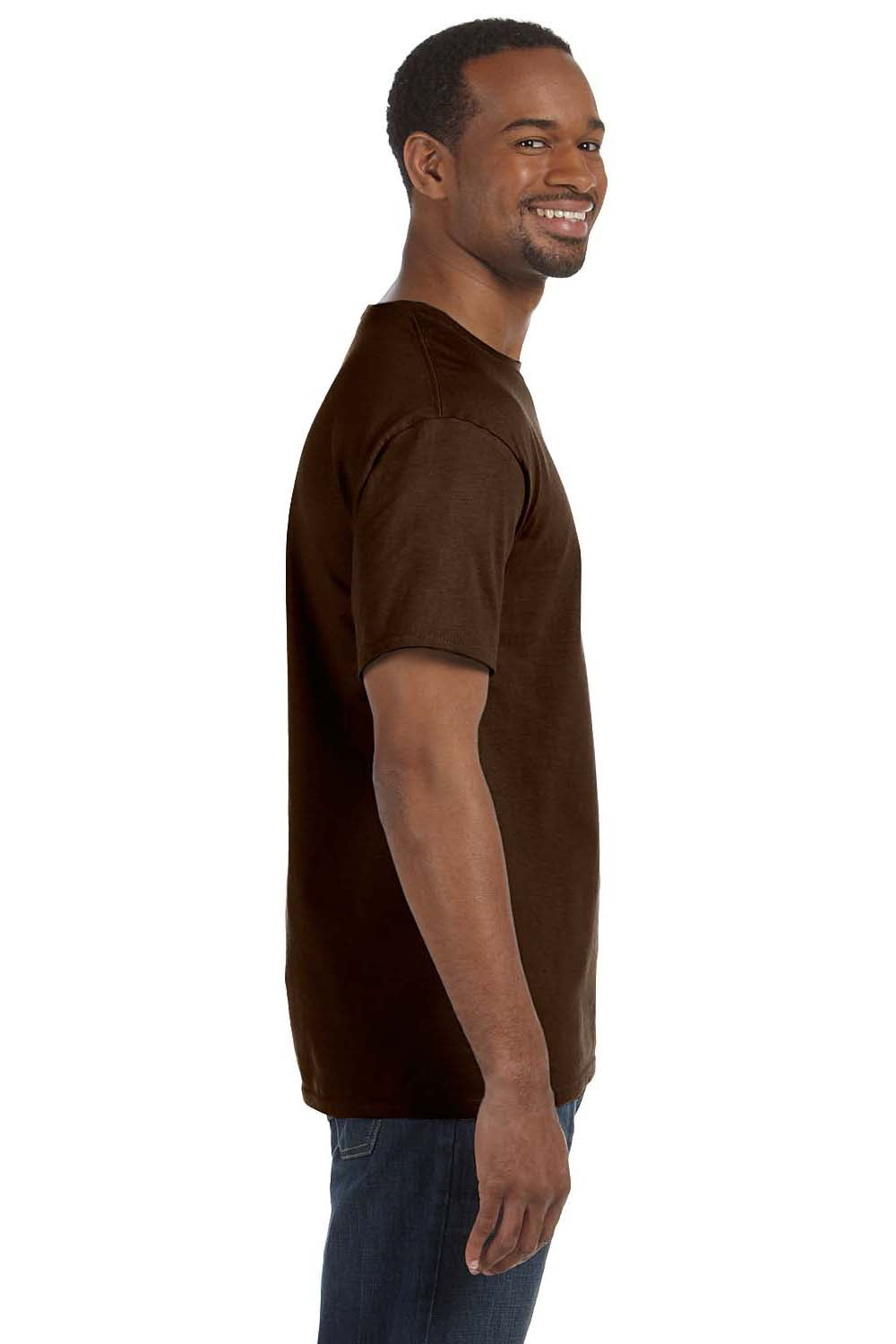 Jerzees 29M Mens Dri-Power Moisture Wicking Short Sleeve Crewneck T-Shirt Chocolate Brown Side