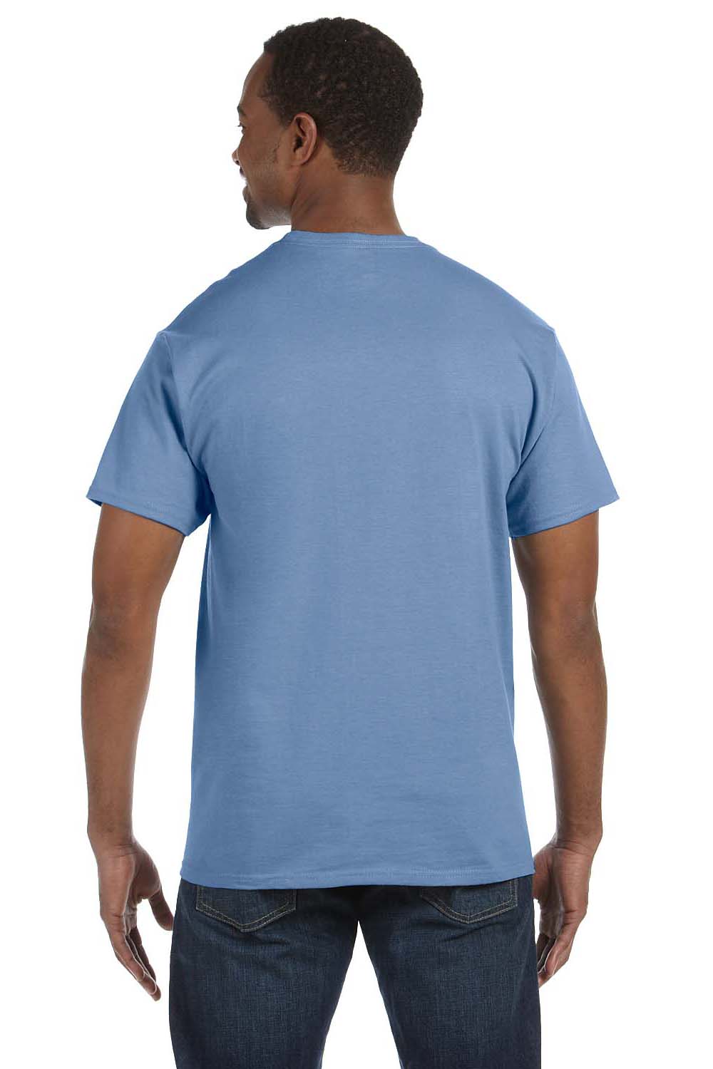 Jerzees 29M Mens Dri-Power Moisture Wicking Short Sleeve Crewneck T-Shirt Light Blue Back