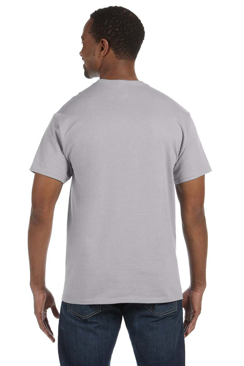Jerzees 29M Mens Dri-Power Moisture Wicking Short Sleeve Crewneck T-Shirt Silver Grey Back