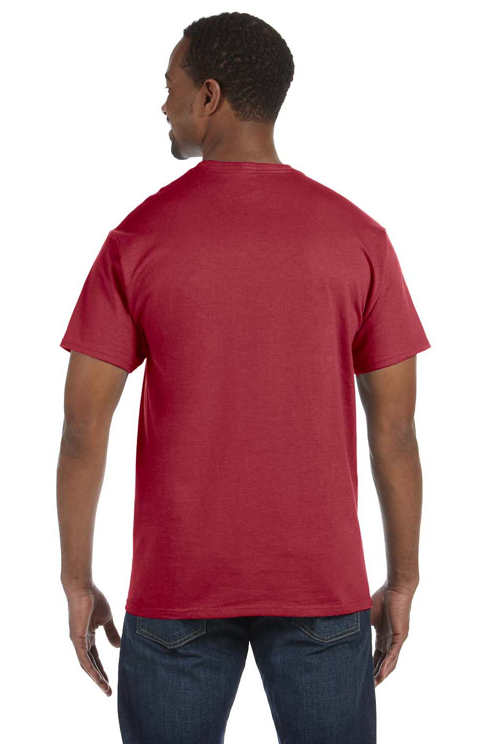 Jerzees 29M Mens Dri-Power Moisture Wicking Short Sleeve Crewneck T-Shirt Crimson Red Back