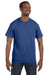 Jerzees 29M Mens Dri-Power Moisture Wicking Short Sleeve Crewneck T-Shirt Heather Blue Front