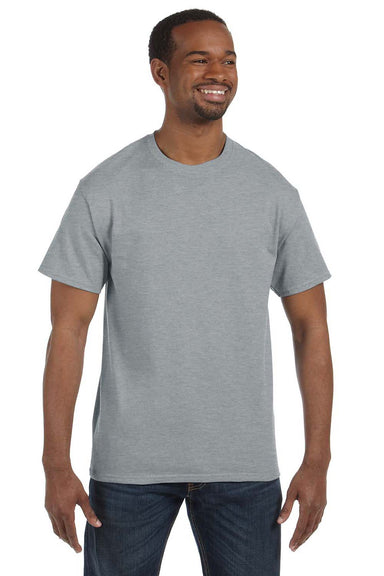 Jerzees 29M Mens Dri-Power Moisture Wicking Short Sleeve Crewneck T-Shirt Heather Grey Front