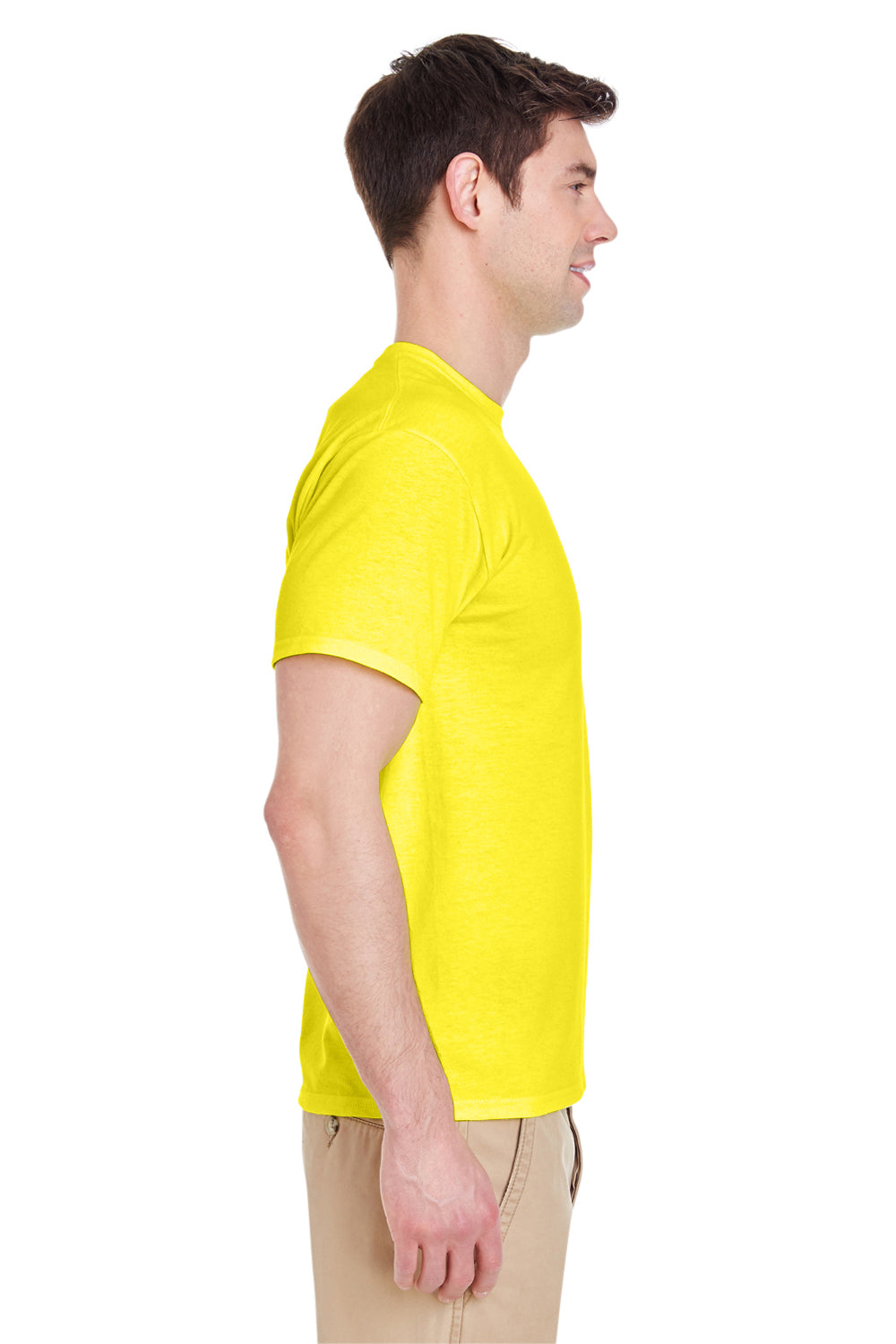 Jerzees 29M Mens Dri-Power Moisture Wicking Short Sleeve Crewneck T-Shirt Neon Yellow Side