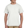 Jerzees Mens Dri-Power Moisture Wicking Short Sleeve Crewneck T-Shirt w/ Pocket - White