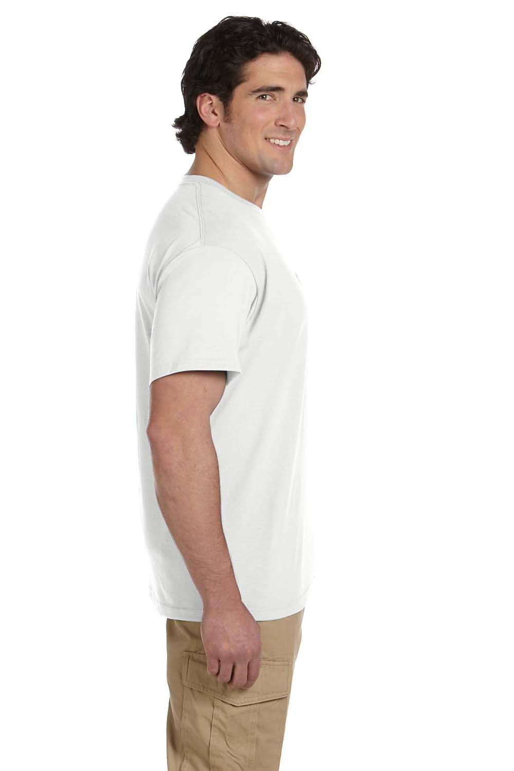 Jerzees 29P Mens Dri-Power Moisture Wicking Short Sleeve Crewneck T-Shirt w/ Pocket White Side