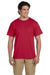 Jerzees 29P Mens Dri-Power Moisture Wicking Short Sleeve Crewneck T-Shirt w/ Pocket Red Front