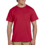 Jerzees Mens Dri-Power Moisture Wicking Short Sleeve Crewneck T-Shirt w/ Pocket - True Red