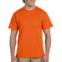 Jerzees Mens Dri-Power Moisture Wicking Short Sleeve Crewneck T-Shirt w/ Pocket - Safety Orange