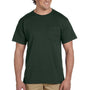 Jerzees Mens Dri-Power Moisture Wicking Short Sleeve Crewneck T-Shirt w/ Pocket - Forest Green