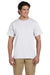 Jerzees 29P Mens Dri-Power Moisture Wicking Short Sleeve Crewneck T-Shirt w/ Pocket Ash Grey Front