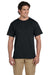 Jerzees 29P Mens Dri-Power Moisture Wicking Short Sleeve Crewneck T-Shirt w/ Pocket Black Front